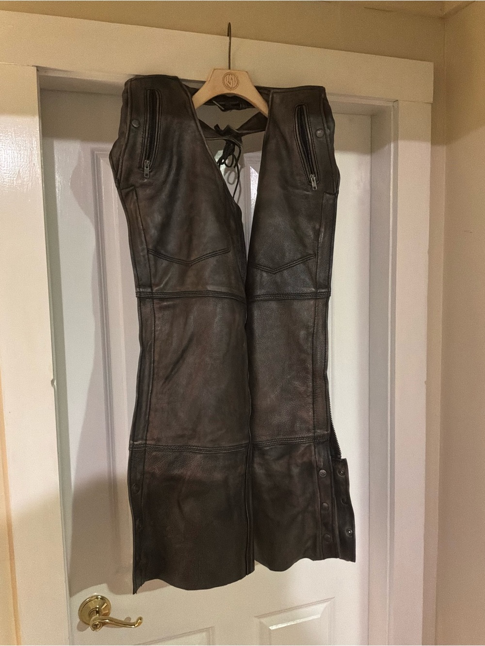 Men's Brown Leather Insulated Chaps - Milwaukee Leather